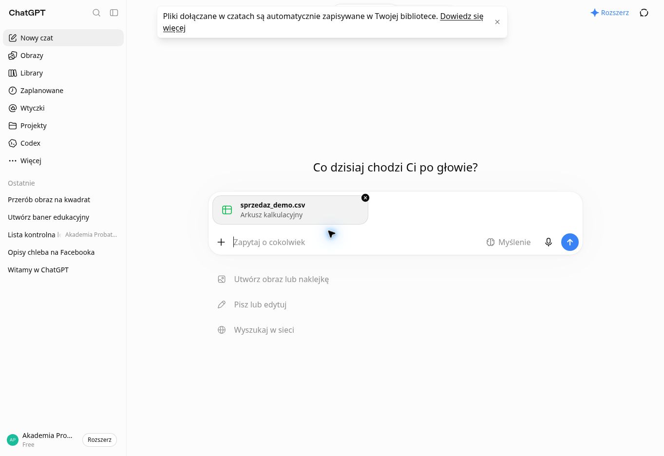 Plik CSV dołączony