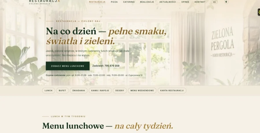 Strona demonstracyjna Zielona Pergola